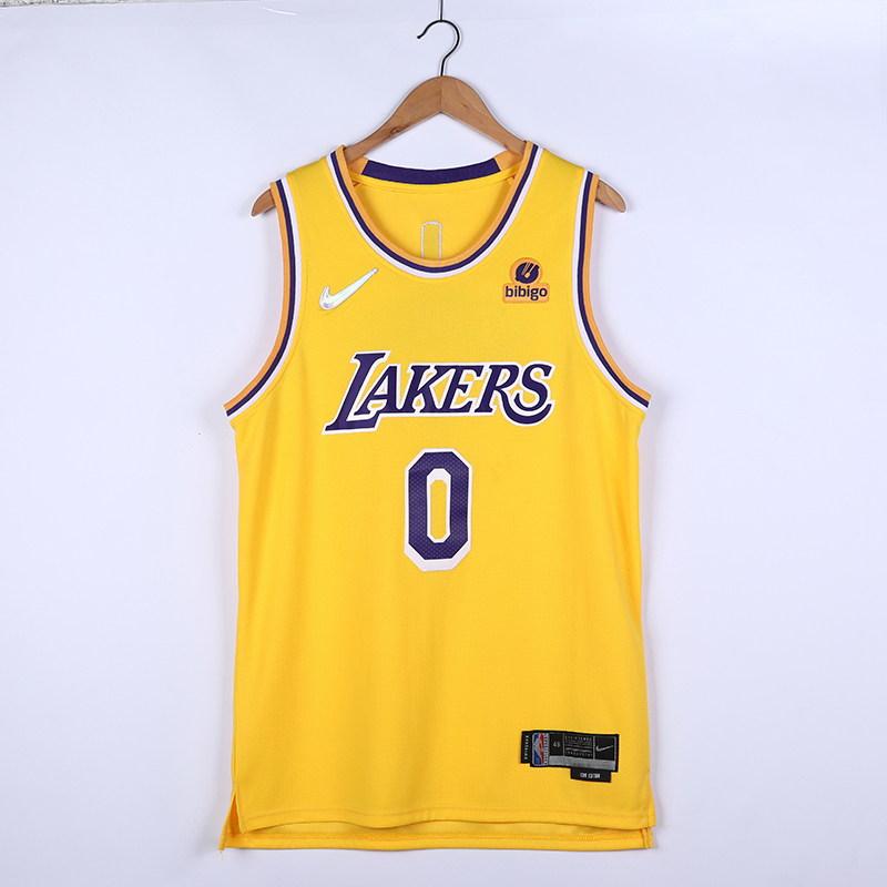 2022 Men Los Angeles Lakers #0 Westbrook Yellow City Edition 75th Nike 2021 NBA Jersey->chicago bulls->NBA Jersey